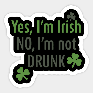 St Patricks day Sober Irish Sticker